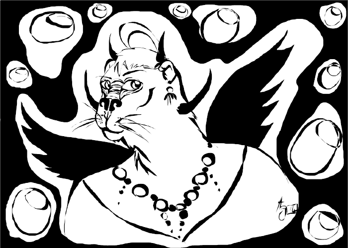 Thing with horns and wings and muzzle