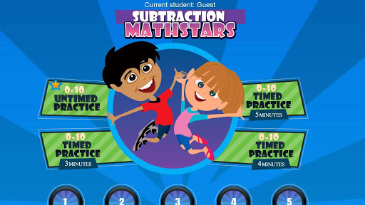 Subtraction Math Stars