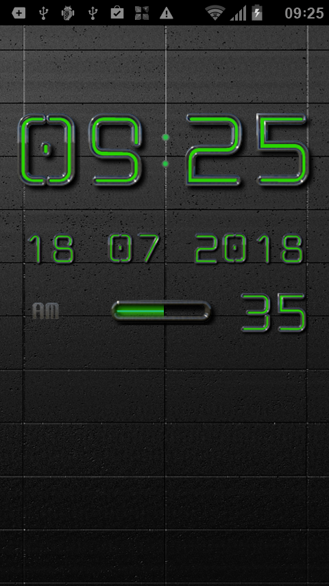 NEON GREEN Digi Clock Widget Screen 2