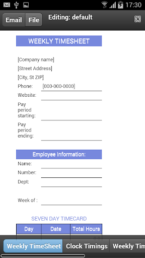 Employee Timecard