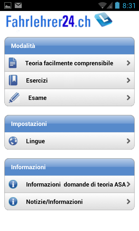Android application Driving school theory screenshort