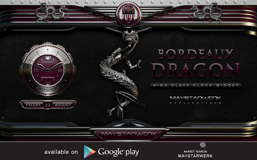 【免費個人化App】dragon digital clock bordeaux-APP點子