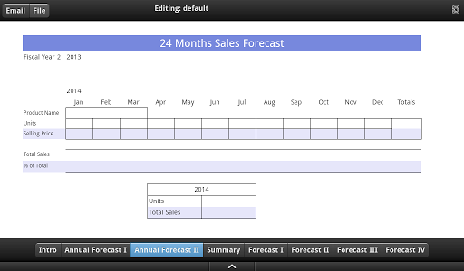 24 Month Sales Forecast Tab