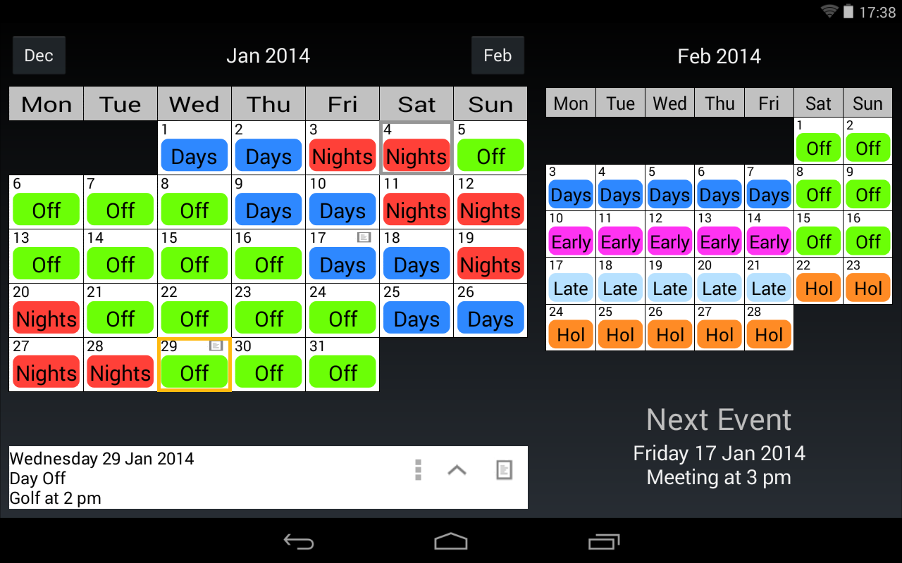 Shift Work Calendar Android Apps On Google Play