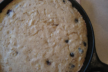 Corn Bacon Blueberry Skillet Cake