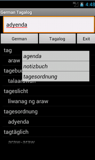 German Tagalog Dictionary