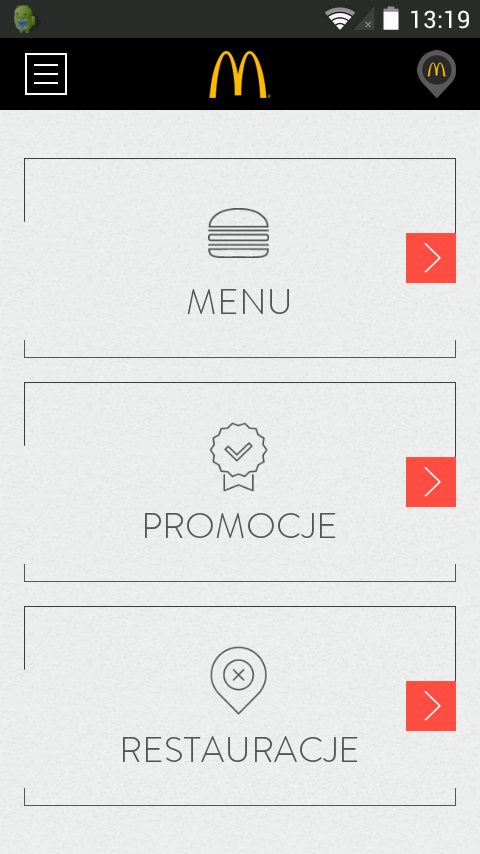 Android application McDonald’s Polska screenshort