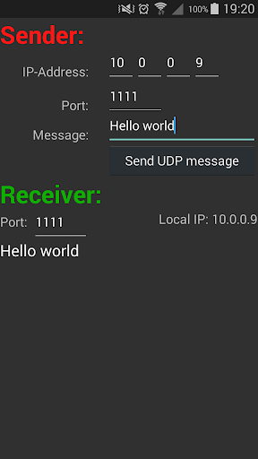 UDP Receiver and Sender