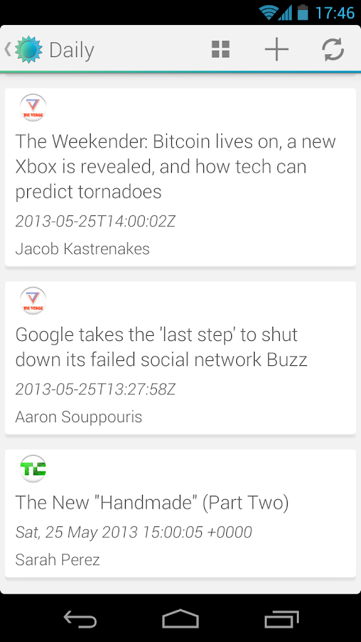    Daily (beta) - news reader- screenshot  