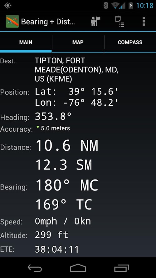 Android application Bearing+Distance UK screenshort