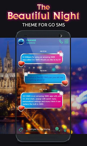 GO SMS PRO BEAUTY NIGHT THEME