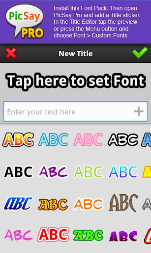 PicSay Pro Font Pack - B