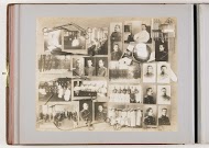 Compositie van 25 foto's van personen van de Keizerlijke Militair-Medische Academie, gecombineerd met decoratie van medische instrumenten
