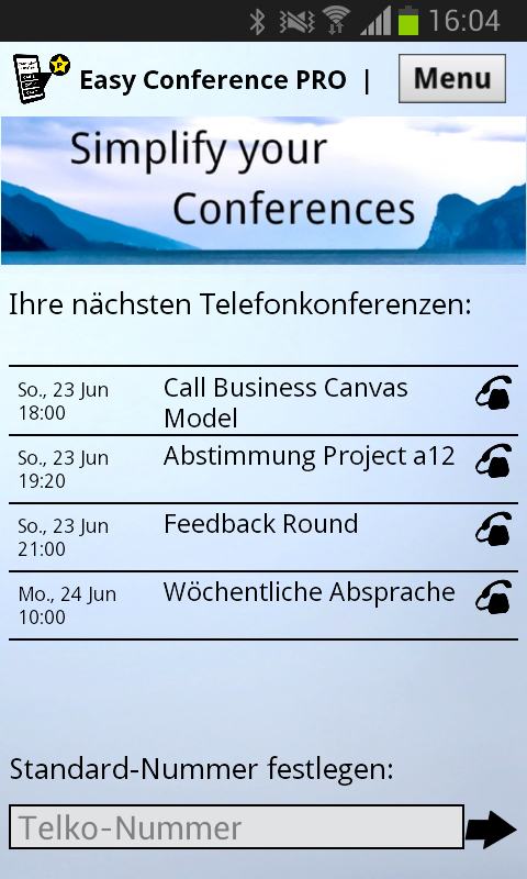 Android application Easy Conference PRO screenshort