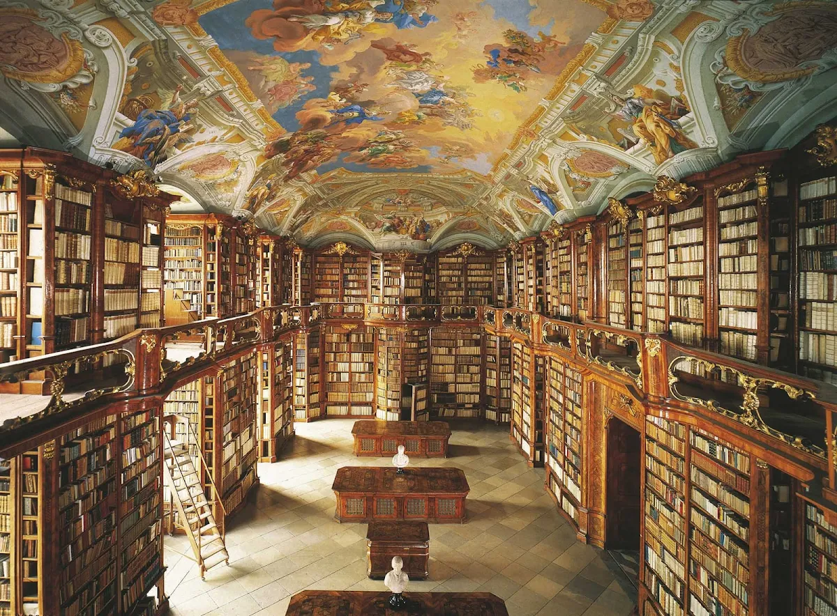 monastery-of-st-florian-library - Monastery of St. Florian Library in Sankt Florian, Austria. 