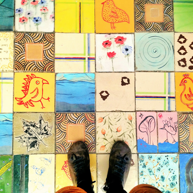 Hand-painted tiles in Israel.