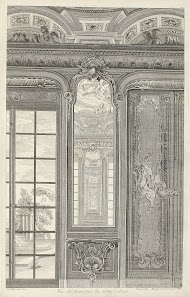 Pennenttafel met spiegel en decoratie in het kabinet van de graaf van Bielinski