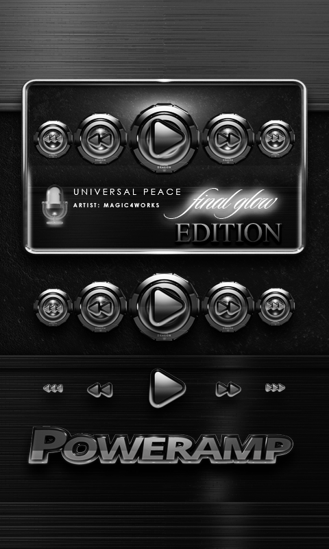 Poweramp skin widget White G. Screen 2