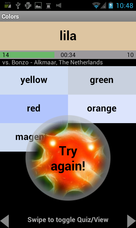 Android application CueBrain! learn spanish + more screenshort