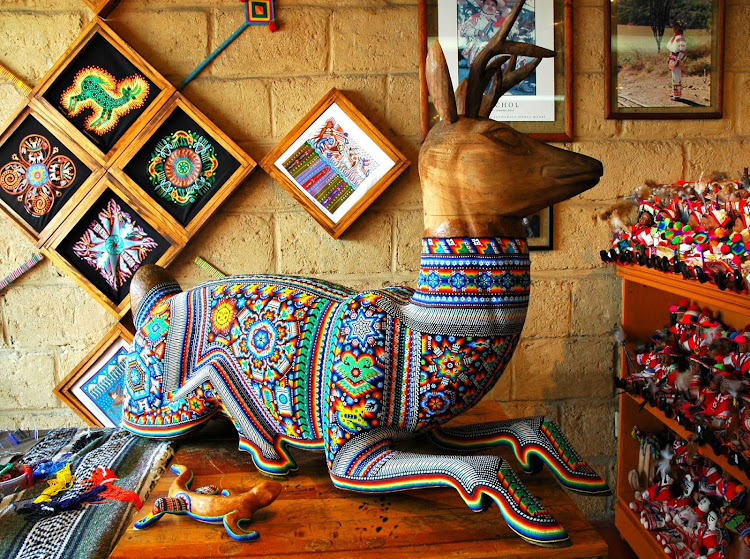 Beaded Huichol art in Puerto Vallarta, Mexico.