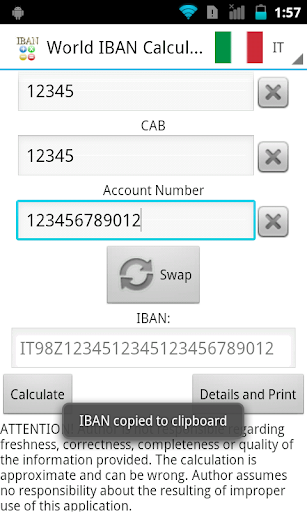 World IBAN Calculator