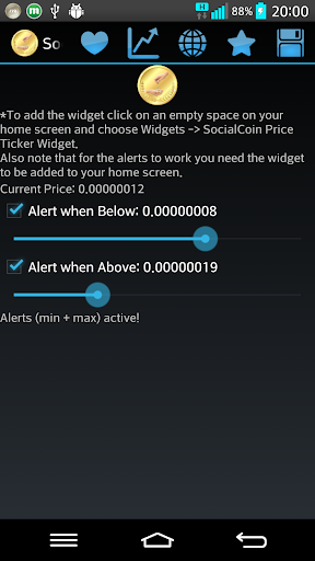 SocialCoin Price Widget SOC