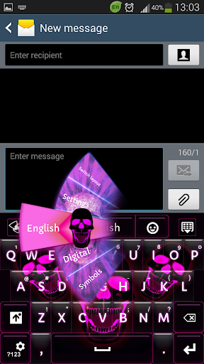 GO Keyboard Pink Skull