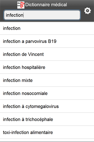 Dictionnaire médical Screen 2