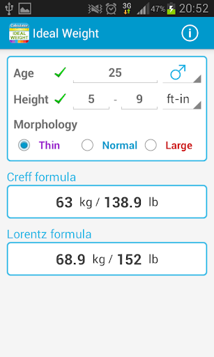 Ideal weight Calculator