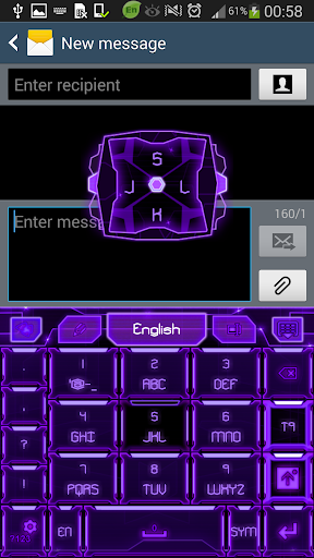 【免費個人化App】GO Keyboard Purple Tech Theme-APP點子