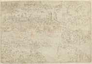 Ruïnes en fantasielandschap