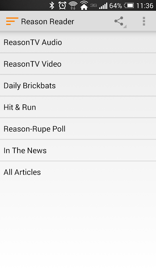 Android application Reason.com Reader screenshort