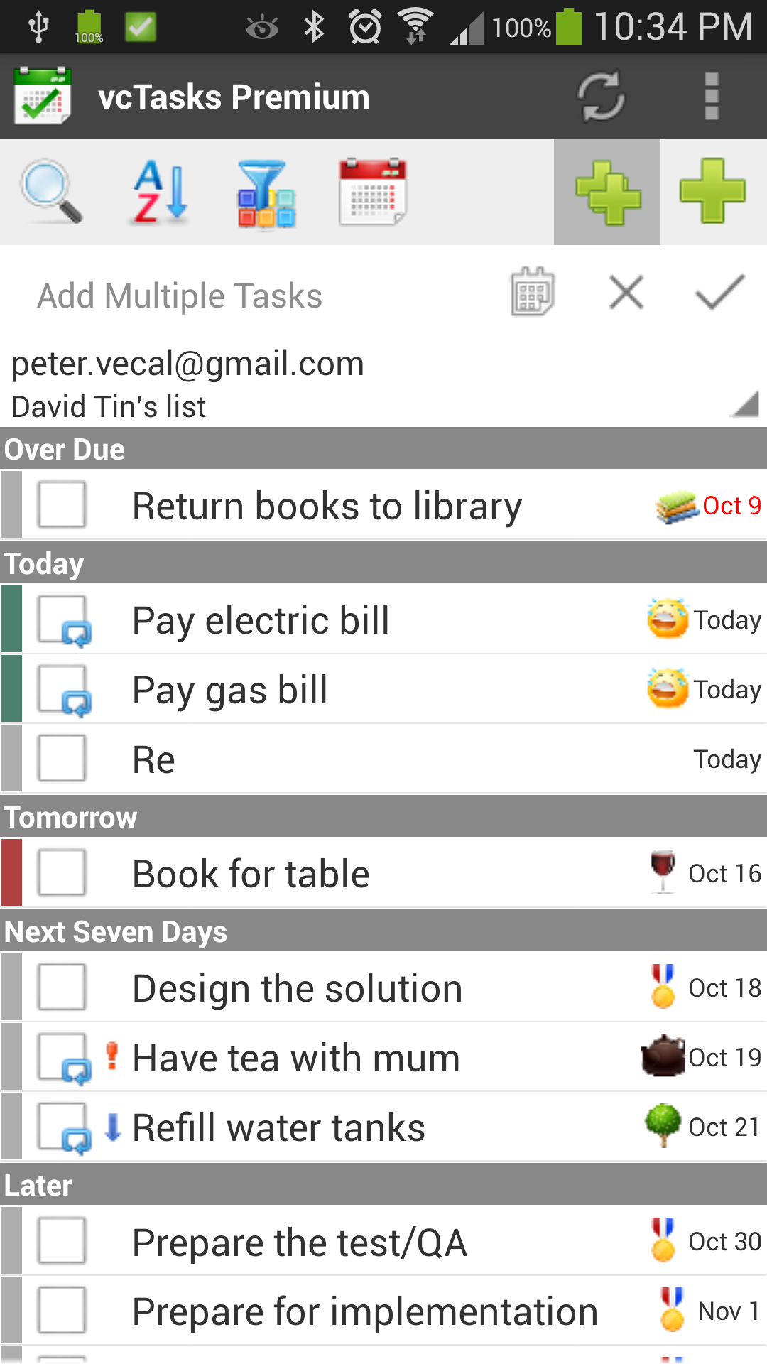 Android application VCOrganizer Std screenshort
