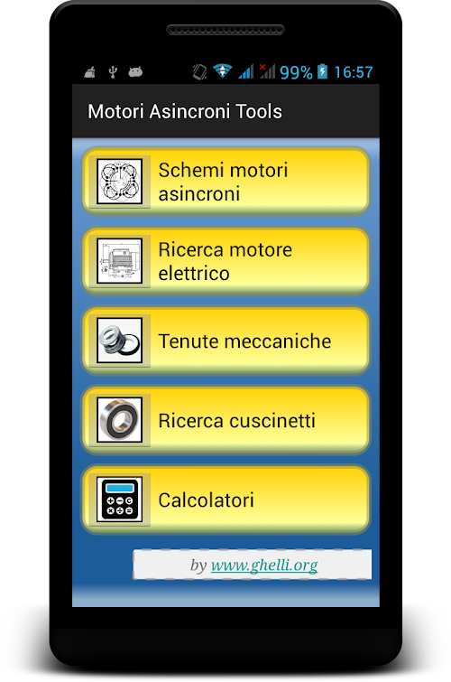 Screenshot dell'applicazione Android Asynchronous Motors Tools