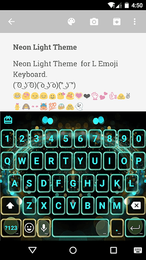 Neon Light Emoji Keyboard Skin