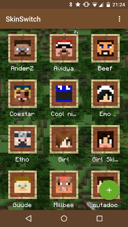 Android application SkinSwitch for Minecraft screenshort