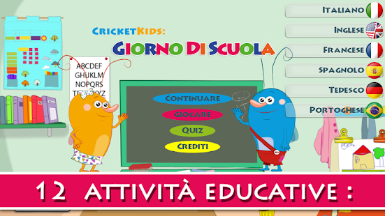Screenshot dell'applicazione Android Cricket Kids: School Day