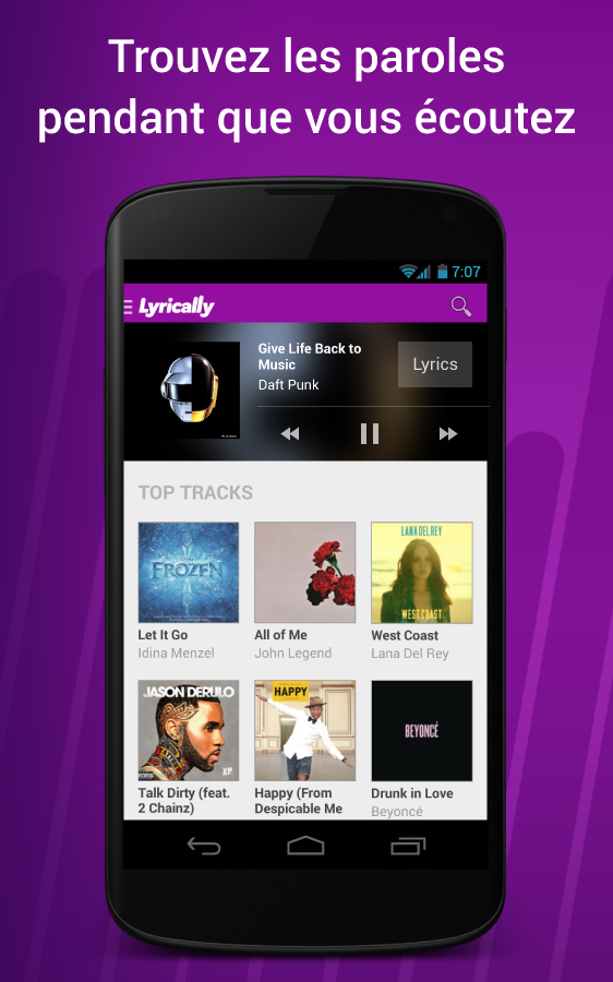   Lyrically - Paroles Musique – Capture d'écran 