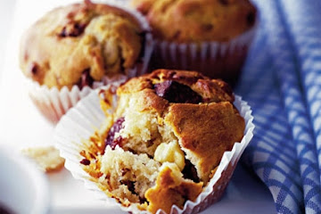 Choc-cherry muffins