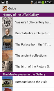Android application Galleria degli Uffizi English screenshot