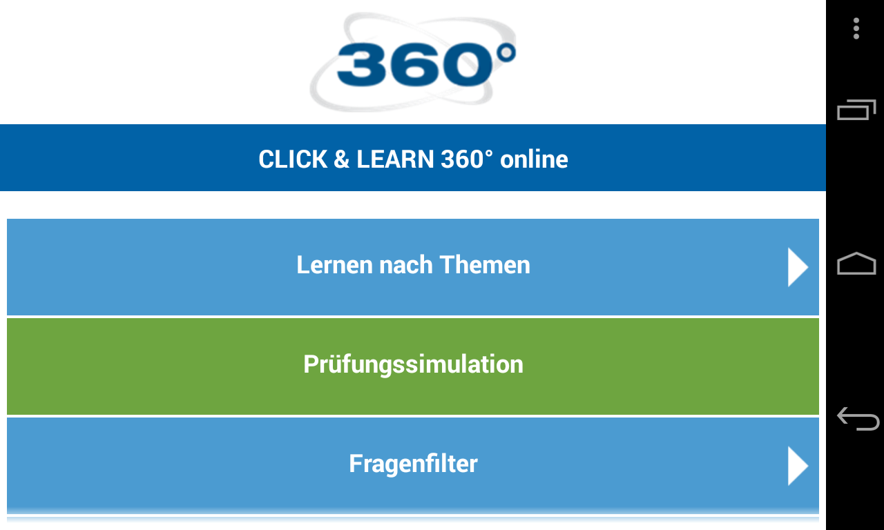 Android application 360° online – Die App screenshort