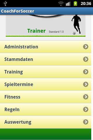 Fussball Trainer App Screen 2