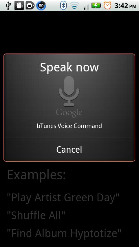bTunes Music Player Screen 3