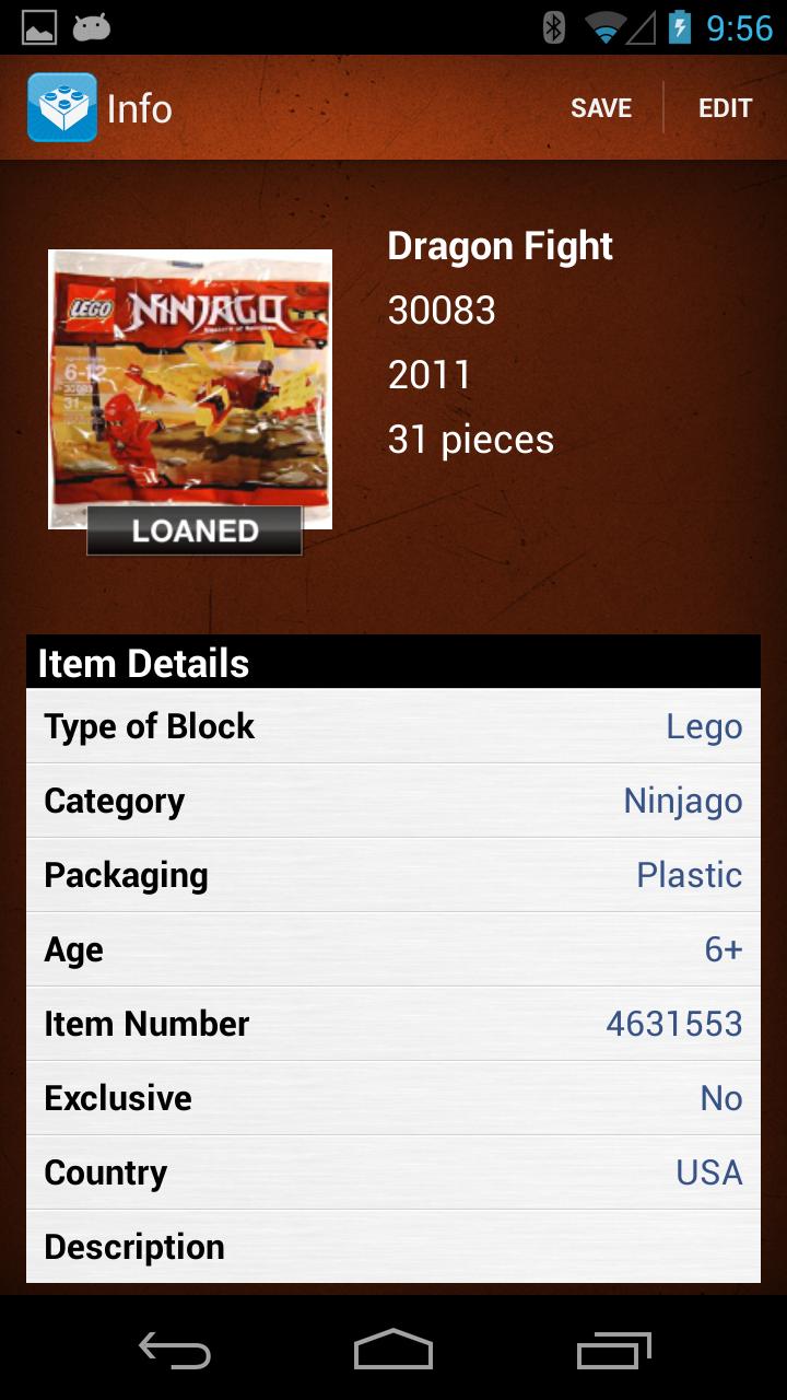 LEGO Collector and Manager Screen 2