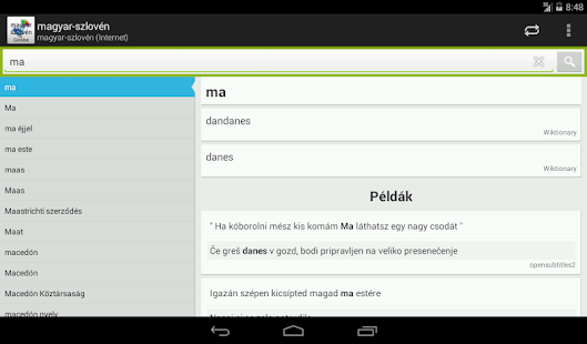 Hungarian-Slovenian Dictionary Screenshots 12
