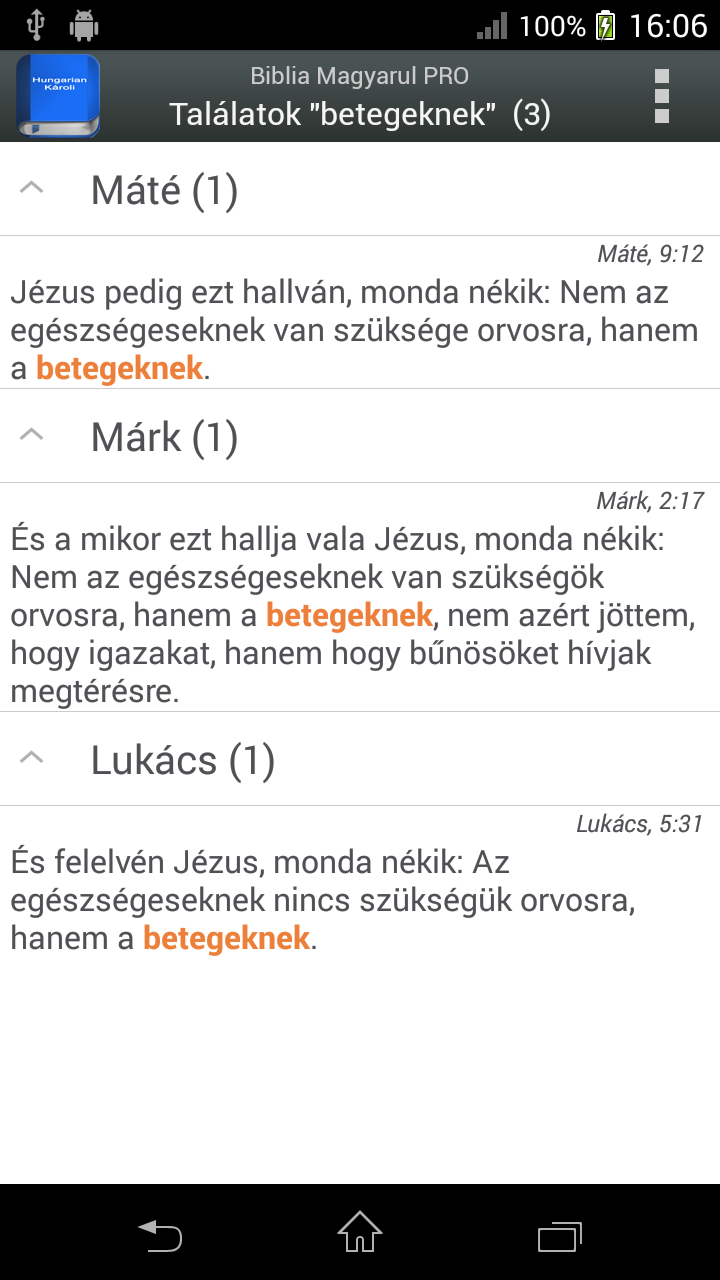 Biblia Magyarul PRO Screen 2