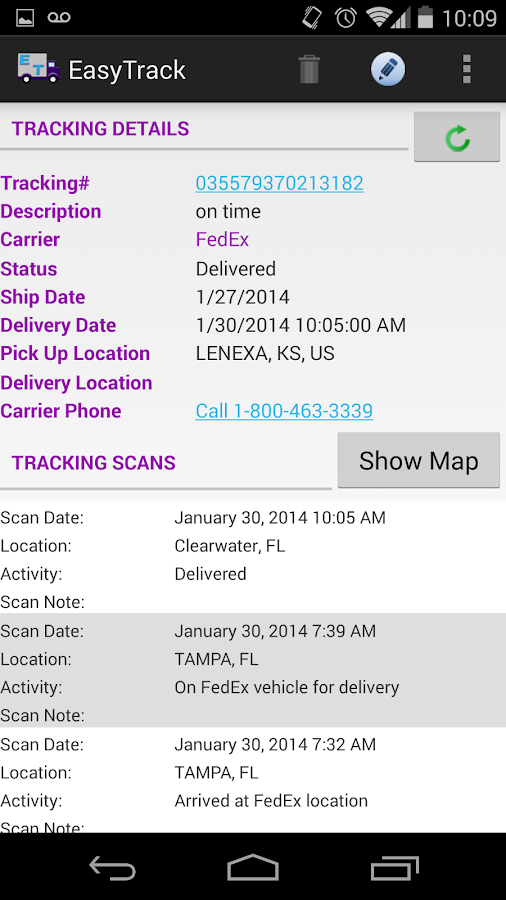    EasyTrack Package Tracking App- screenshot  