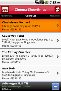 Cinema ShowTimes - SG Screenshots 1