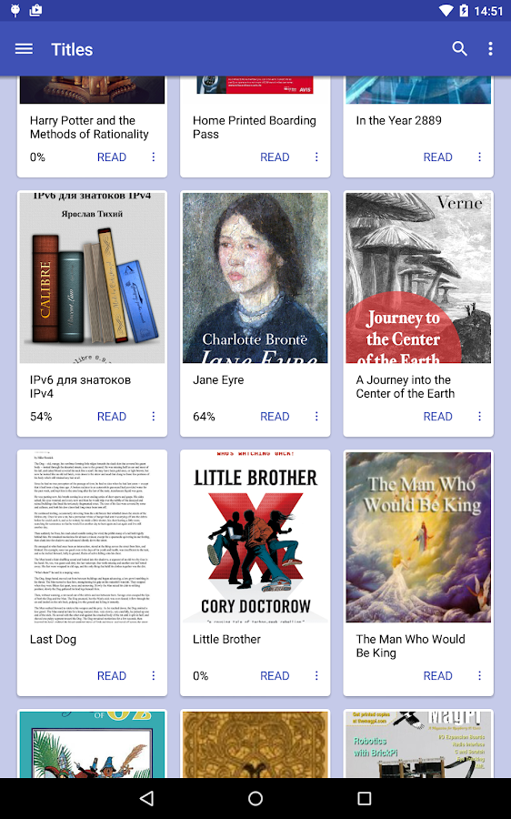   FBReader Bookshelf- screenshot  