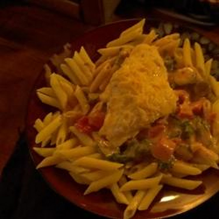 Penne pasta with parmesan crusted chicken nutrition